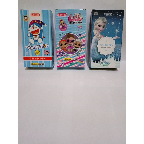 

SELUSIN ( 12 PCS ) Pulpen Gel Ink Pen Bulat karakter Lucu Fancy 0.5mm