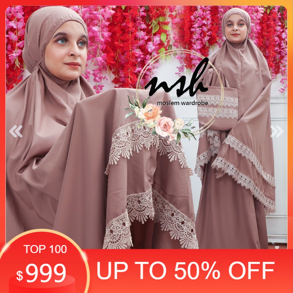 Naburjustore Mukena Dewasa Renda Susun Goldy Sophia Grosiran