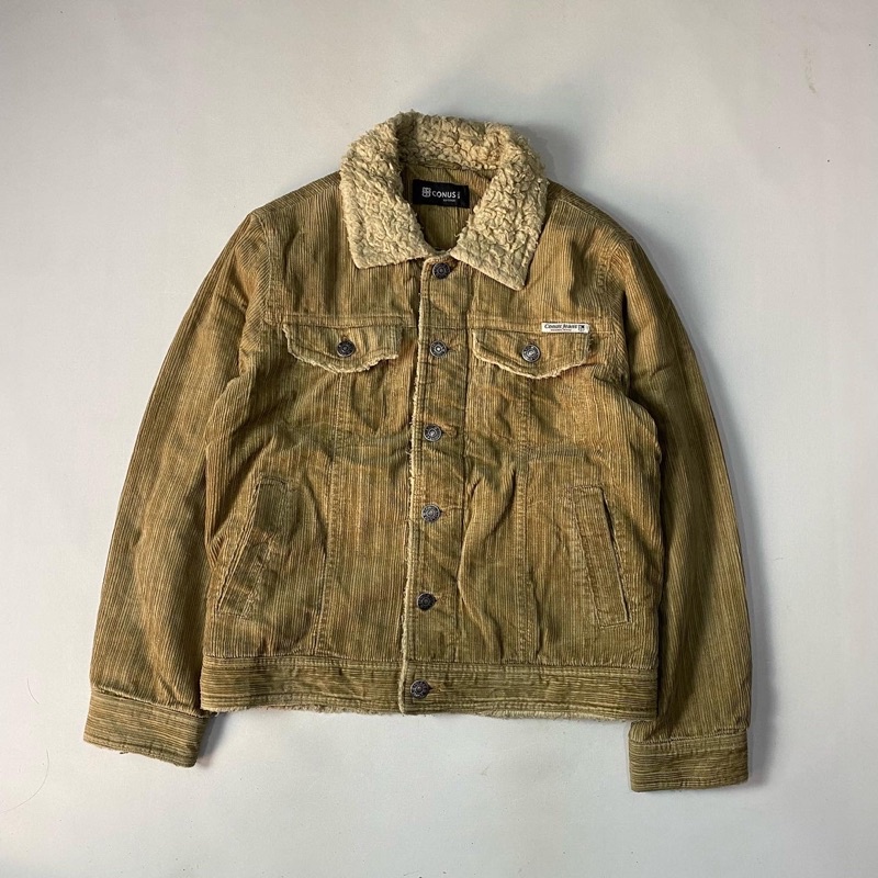 jacket pria trucker corduroy conus jeans