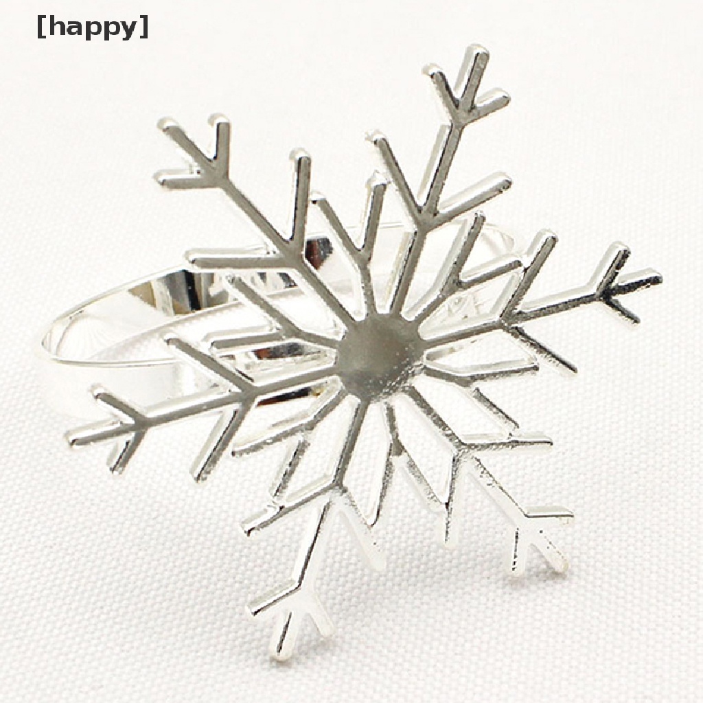 Cincin Serbet Bentuk Snowflake Natal Untuk Meja Makan