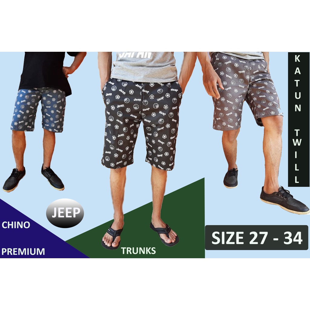 Celana Chino Pendek Santai Celana Motif Jeep Celana Pendek Pria