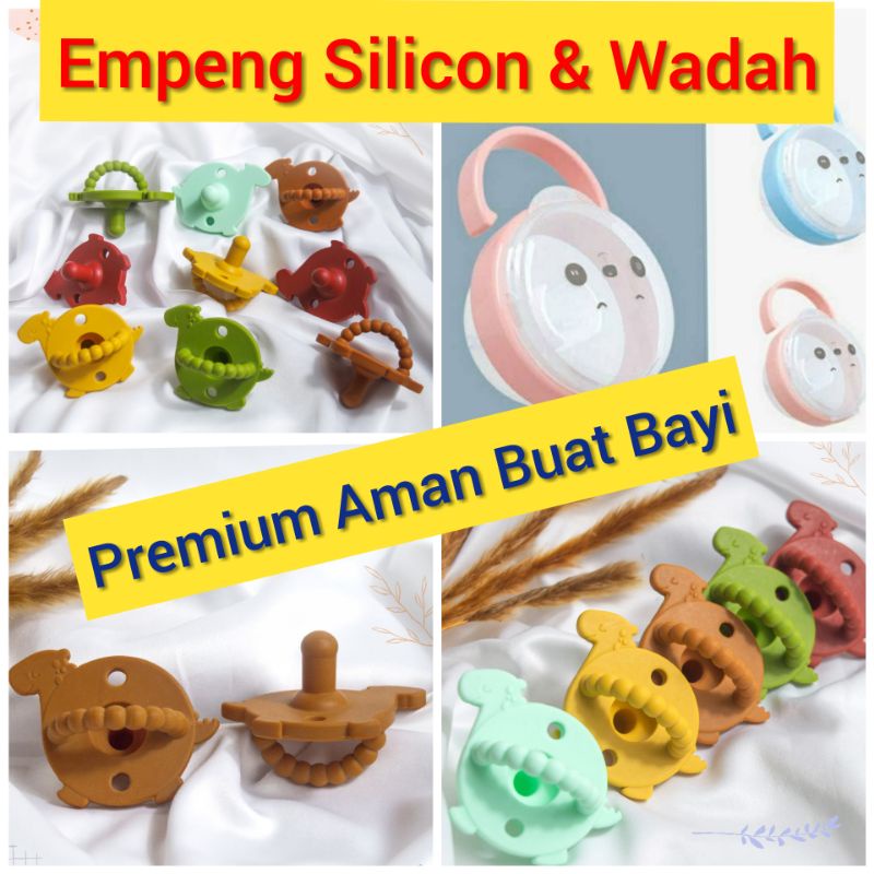 Empeng Silikon / kompeng silicone bayi Pacifier Baby Wadah Box kotak empeng Food Grade Silicone Soother