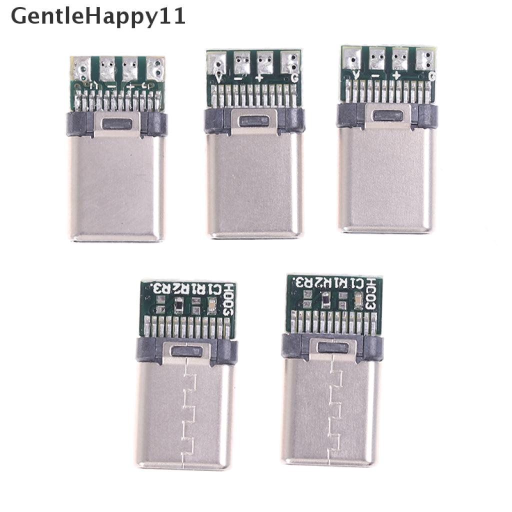 Gentlehappy 5 / 10Pcs Konektor Kabel USB 3.1 Tipe C Male DIY
