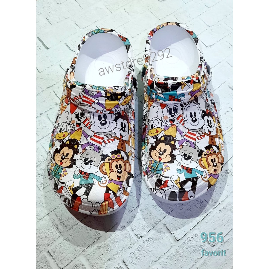 Motif FAVORITE 956 958 HEMA Sandal Kodok Slop Karet Anti Slip Empuk Model Printing Kartun Lucu PRIA WANITA ANAK