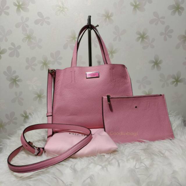 ORIGINAL Tas Kate Spade Katespade Sam Medium Satchel Pink with Pouch