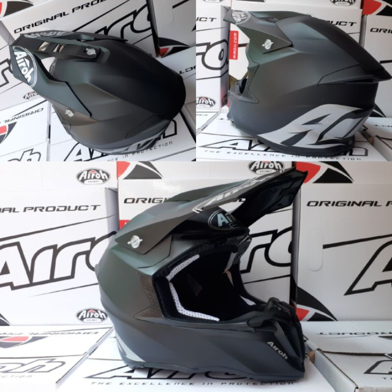 HELM AIROH TWIST 2.0 BLACK MATT ORIGINAL, HELM CROSS AIROH, HELM SUPERMOTO AIROH