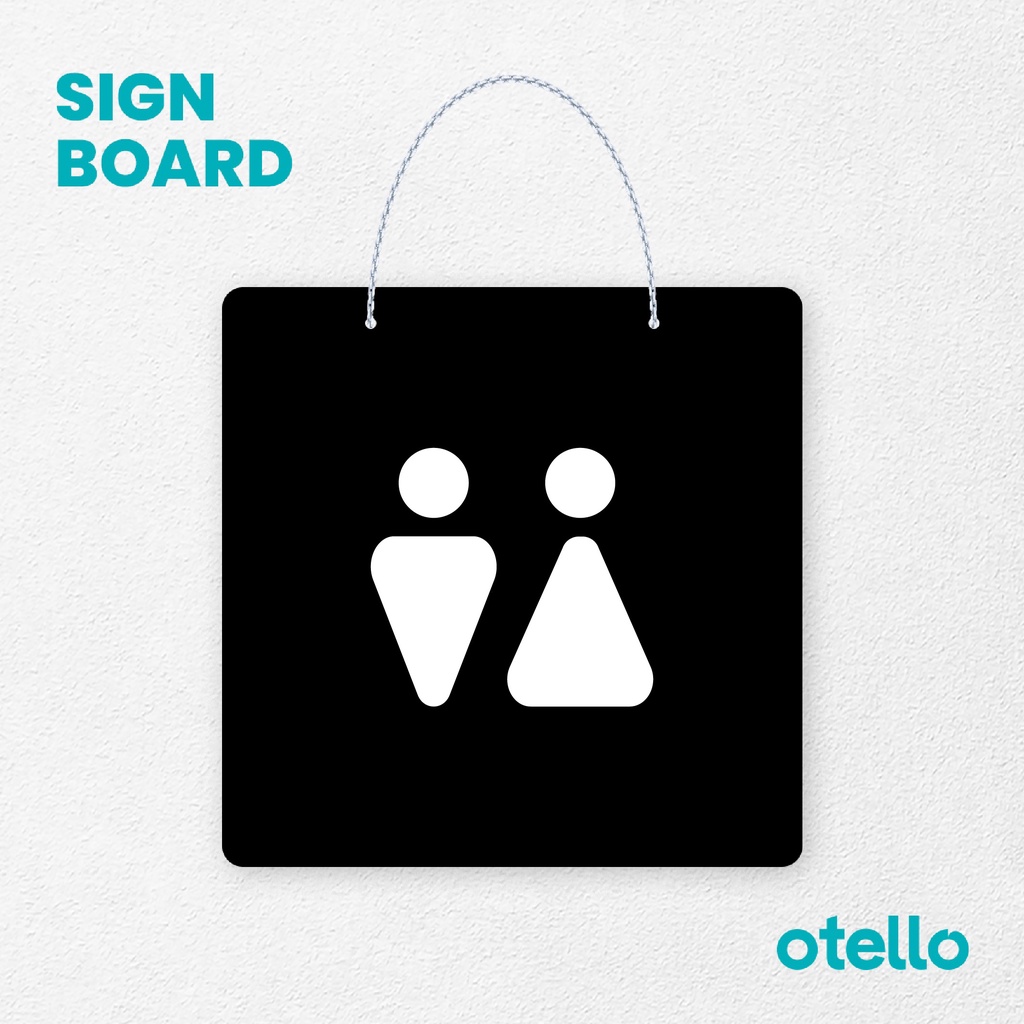 Otello Sign Icon Toilet Sign Board Acrylic Papan Gantung Label Akrilik Petunjuk Toko Modern Minimalist Kafe Restoran Kantor Gedung Cafe