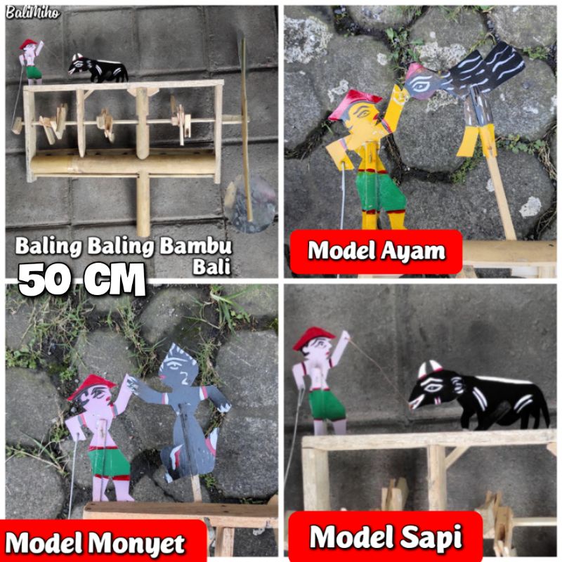 Kincir Angin Bambu Bali 50 cm/Baling Baling Bambu/Kincir Angin Bambu/Pindekan/Mainan Tradisional