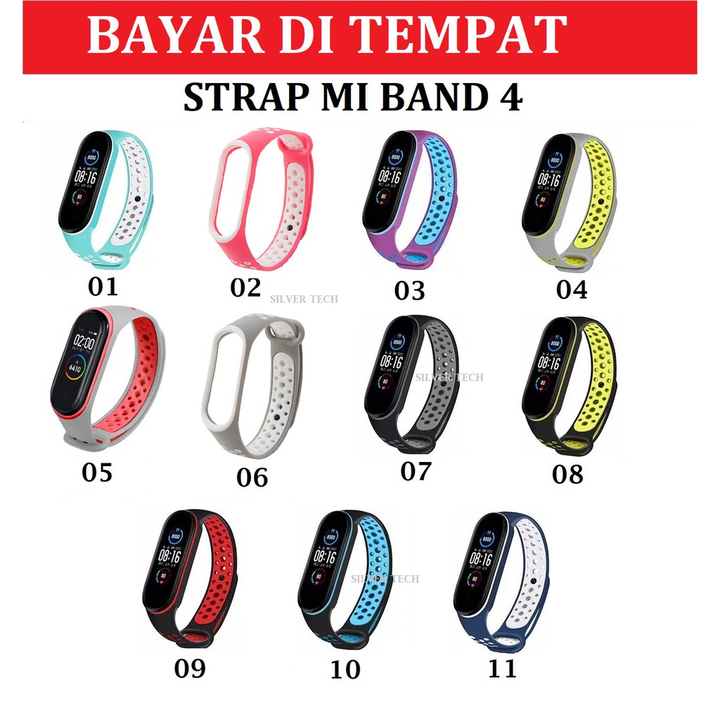 Silvertech Strap Sport Mi Band 4 /  Strap mi band 4 /Strap dua warna Mi band 4