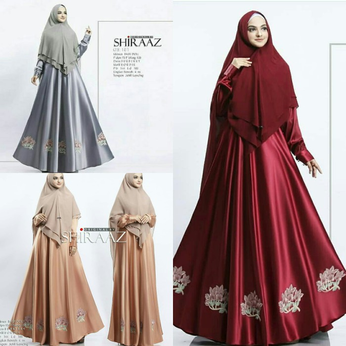 Setelan Baju hijab/ Gamis syari / Khimar / Dress busui : Shiraaz syari