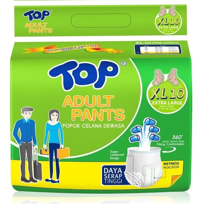 New TOP Pants XL - Diapers / Popok Celana Dewasa Size XL isi 10