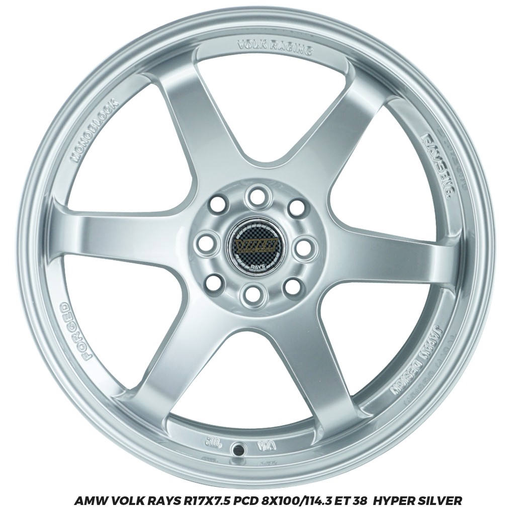 Velg Mobil Rays Volk Te37 Ring 17x7.5 Pcd 4x100/114.3 ET 38 Hyper Silver