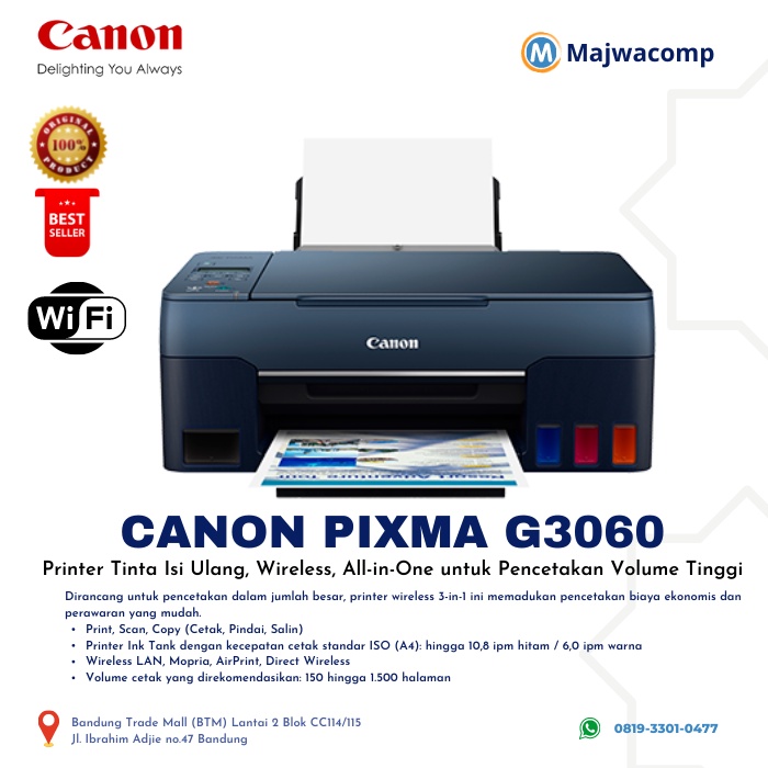 Printer Canon G3060 Pixma G 3060 Wifi Scan Copy - Original Infus Resmi