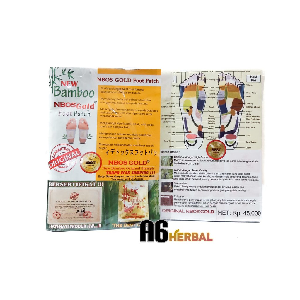 Koyo Kaki Bamboo NBOS GOLD Foot Patch ORIGINAL