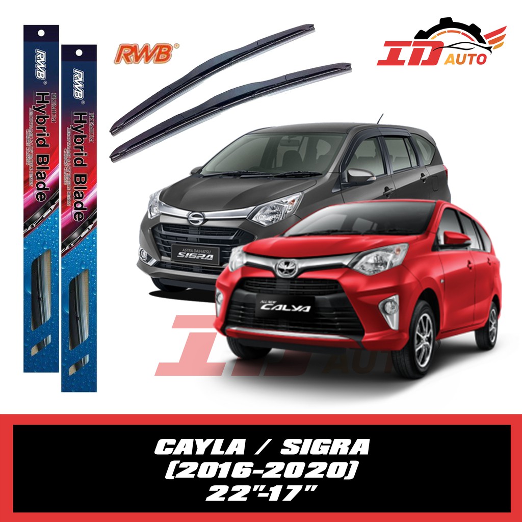 WIPER CALYA / SIGRA SET 2016-2020 UKURAN 22 DAN 17 MERK RWB