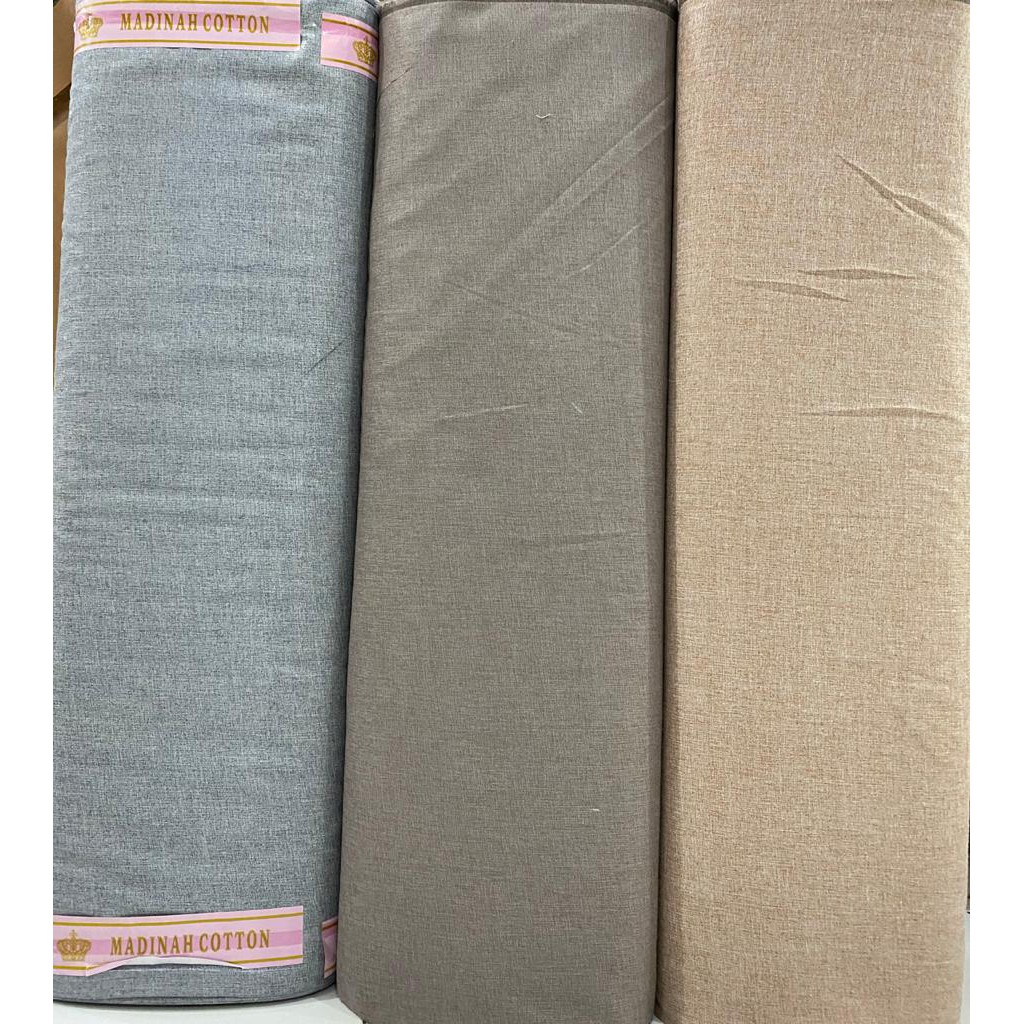 bahan kain katun madinah polos
