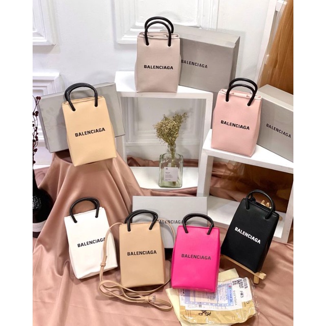 Tas Selempang Wanita Mini Slingbag Tas HPO Balenciaga Autentik Phone Premium Box Tas Selempang