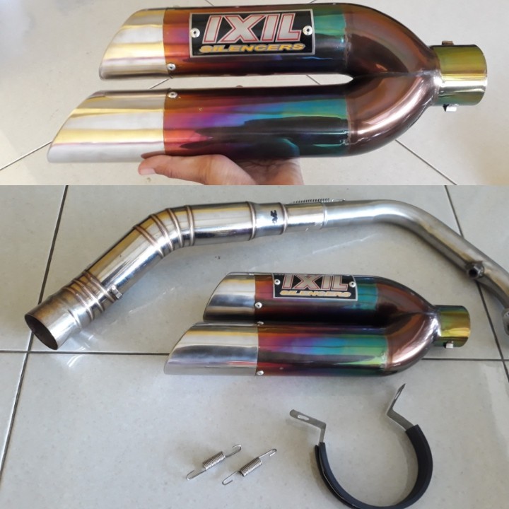 Knalpot motor racing ixil double pelangi balapan nmax cbr tiger cb dll