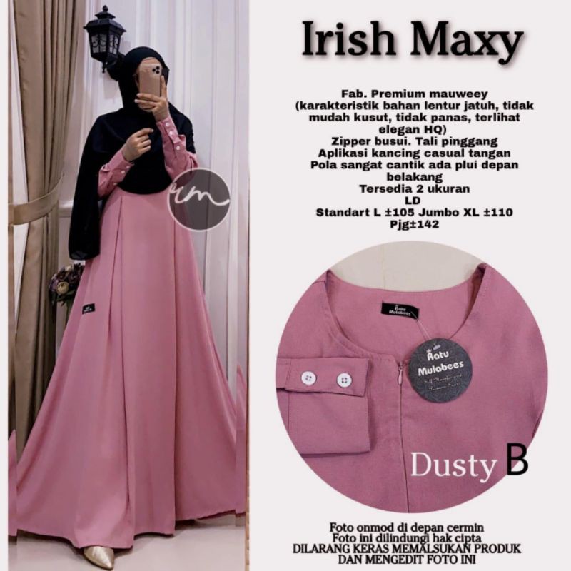 IRISH MAXY ORI RATU/ GAMIS TERMURAH / SYARI TERMURAH