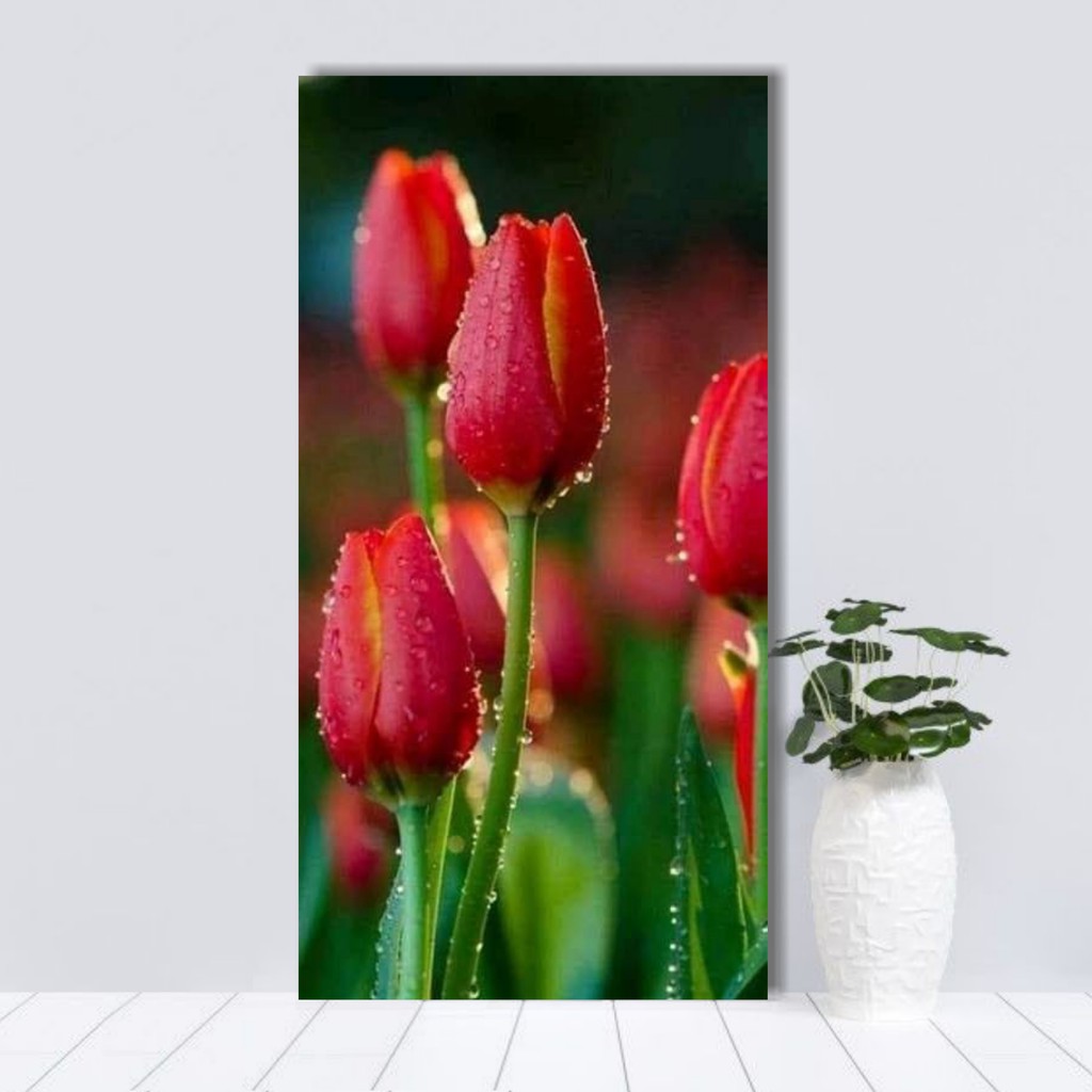 Wall Decor Pajangan Dinding Lukisan Bunga Tulip