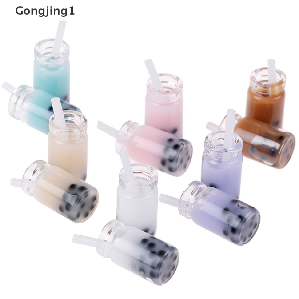 Gongjing1 2Pcs Miniatur Minuman Pearl milk tea Untuk Aksesoris Rumah Boneka 1 / 12