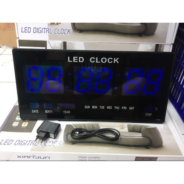 Jam Dinding Digital LED Meja LED Clock 4622 Biru