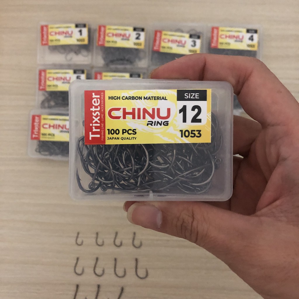 Mata Kail Pancing TRIXSTER Chinu 1053 Ukuran Besar isi 100 pc Set Kail Carbon Alat Pancing Murah