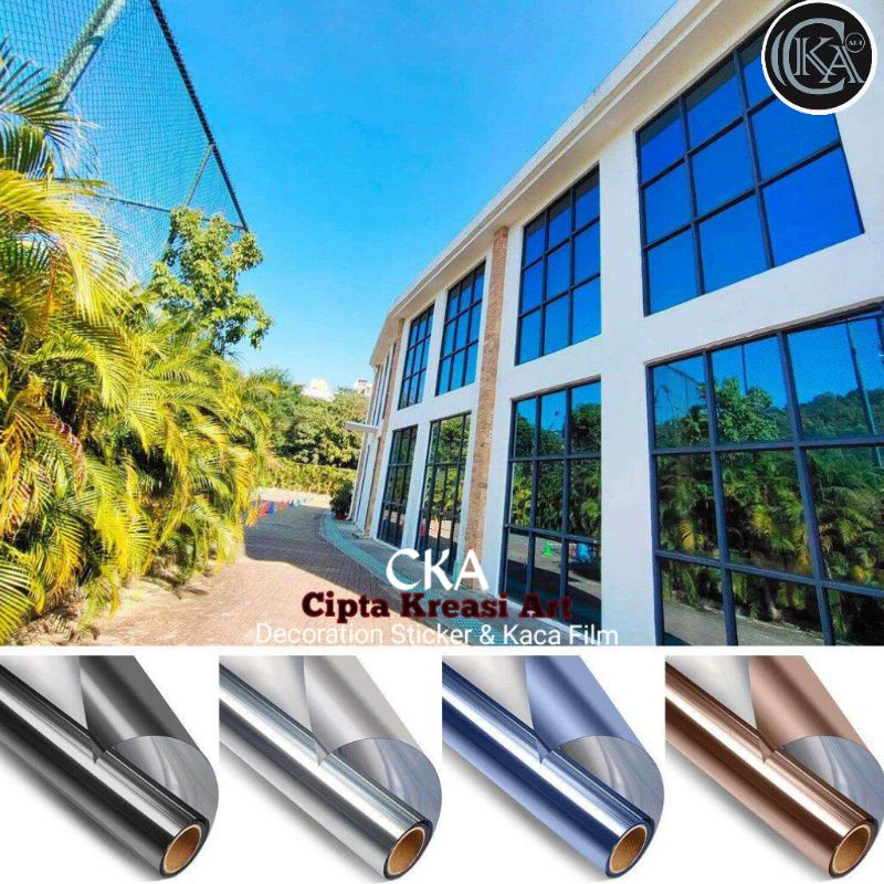 Stiker Kaca cermin riben hitam anti tolak panas/ Film One Way Cermin Warna Mirror / Sticker Jendela 