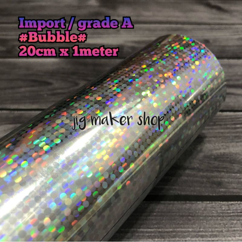 hologram hot stamping foil lure dan metal jig- IMPORT ORIGINAL- lebar 20cm- motif bubble