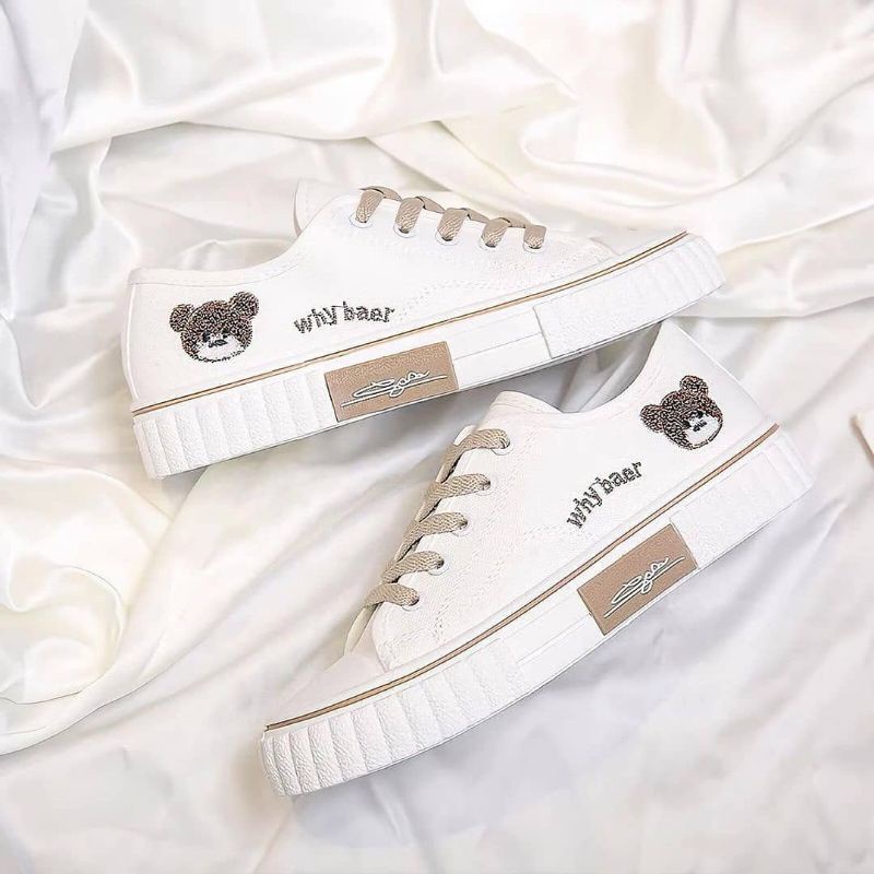 Sepatu Canvas Wanita Import Korea Why Bear China / Sepatu Kets Wanita Korean Style Terbaru