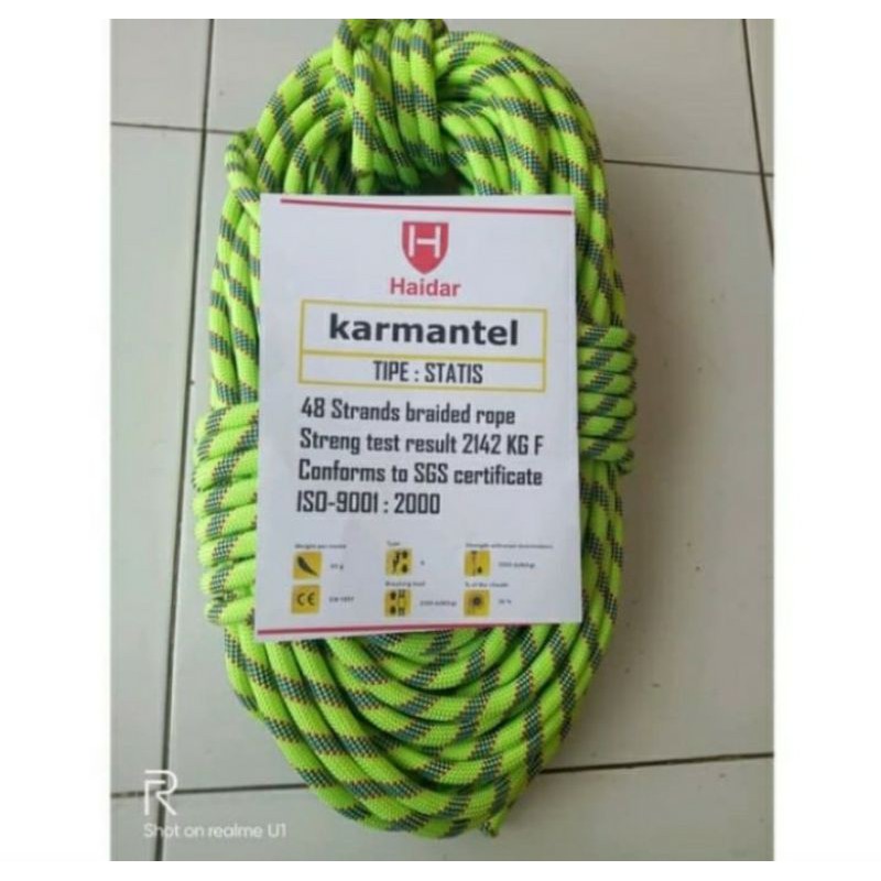 Tali Karmantel Static Ropes Diameter 10,5 mm 50 meter Harga paling Murah