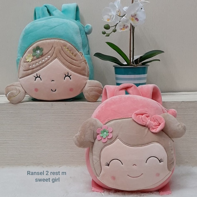 Tas Ransel Ufufy 2Resleting Mickey Minnie Sweet Girl/Backpack Anak Sekolah PAUD TK