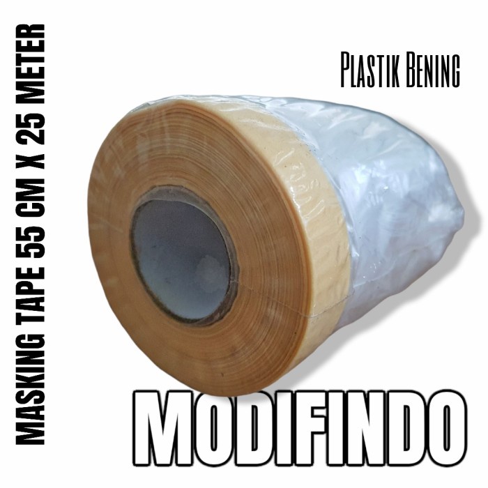 

Cherry | MASKING TAPE PLASTIK PELINDUNG BARANG CAT MOBIL PEREKAT LEM KERTAS - 55cm x 25 Meter