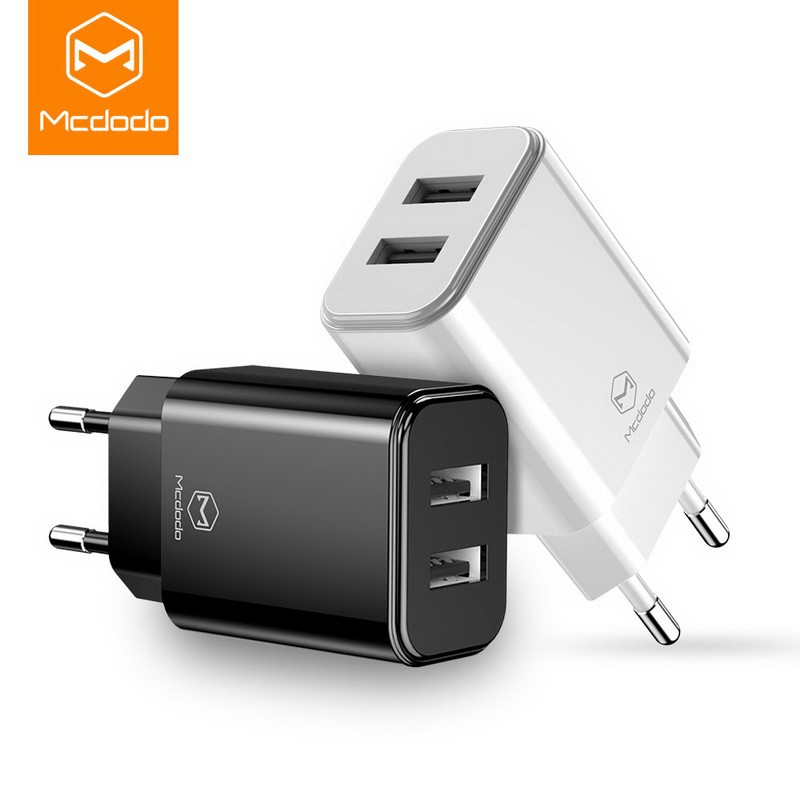 MCDODO Charger USB 2 Port 2.4A  EU Plug - Black