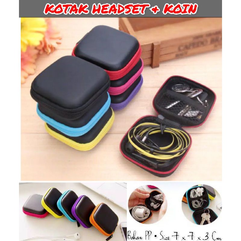 Dompet Earphone Pouch Charger Dompet Koin Waterproof Hardcase