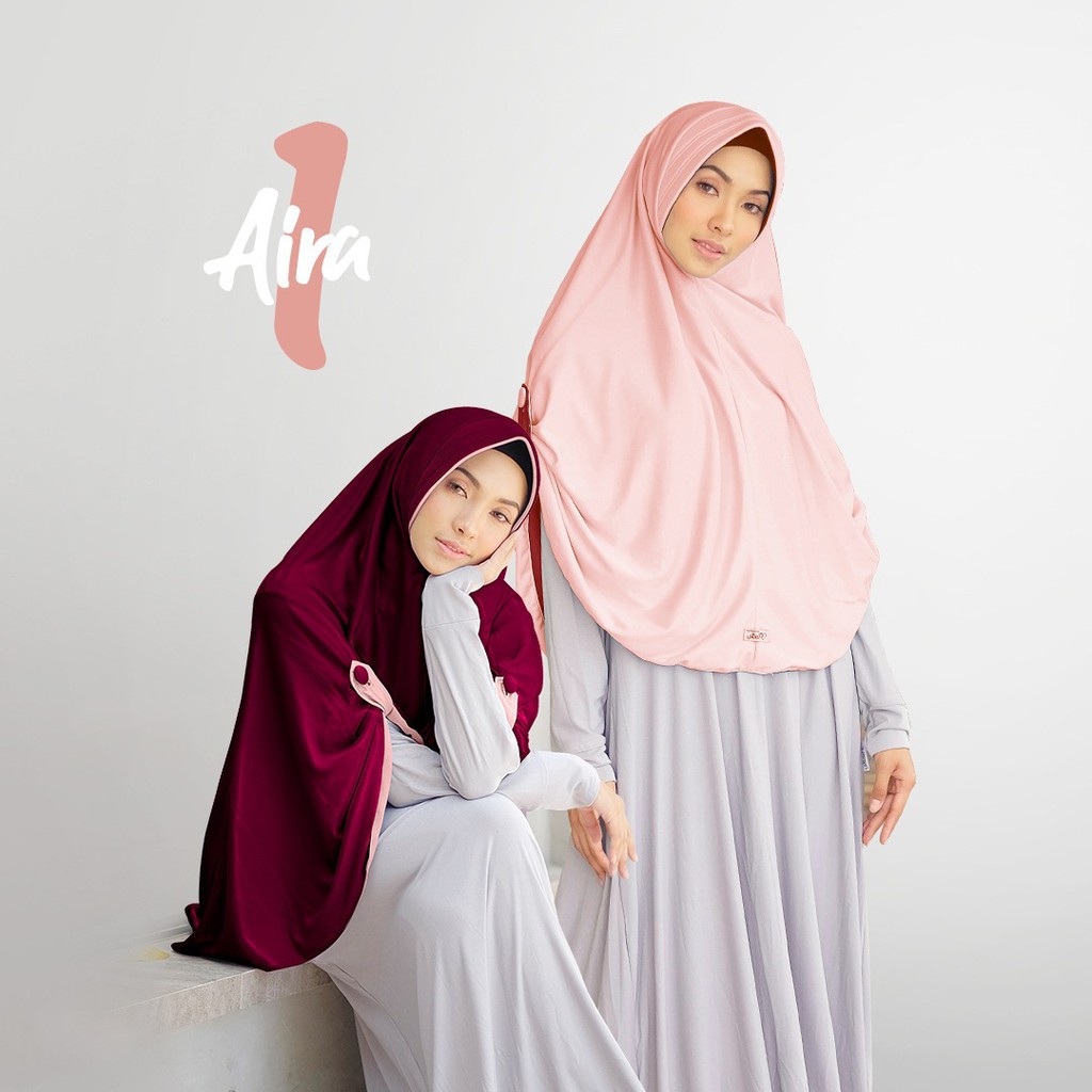 Kerudung Langsung Pakai Aira Bolak Balik Jilbab Instan Hijab Syari Jumbo