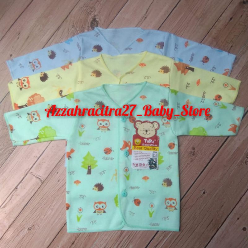 3PC  Baju Bayi Tara Necci Lengan Panjang Warna Ukuran Newborn SNI