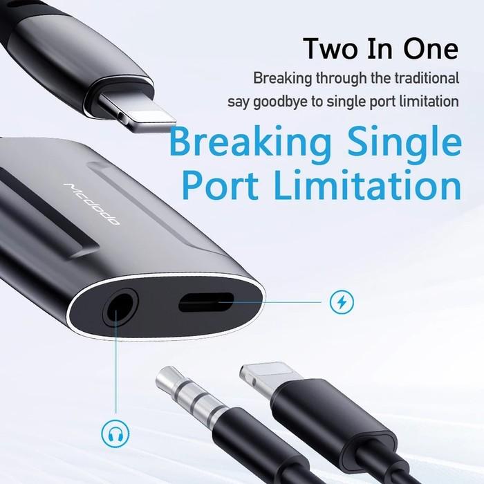 Mcdodo Audio Converter iPhone 12 Mini Lightning To Aux Open Mic