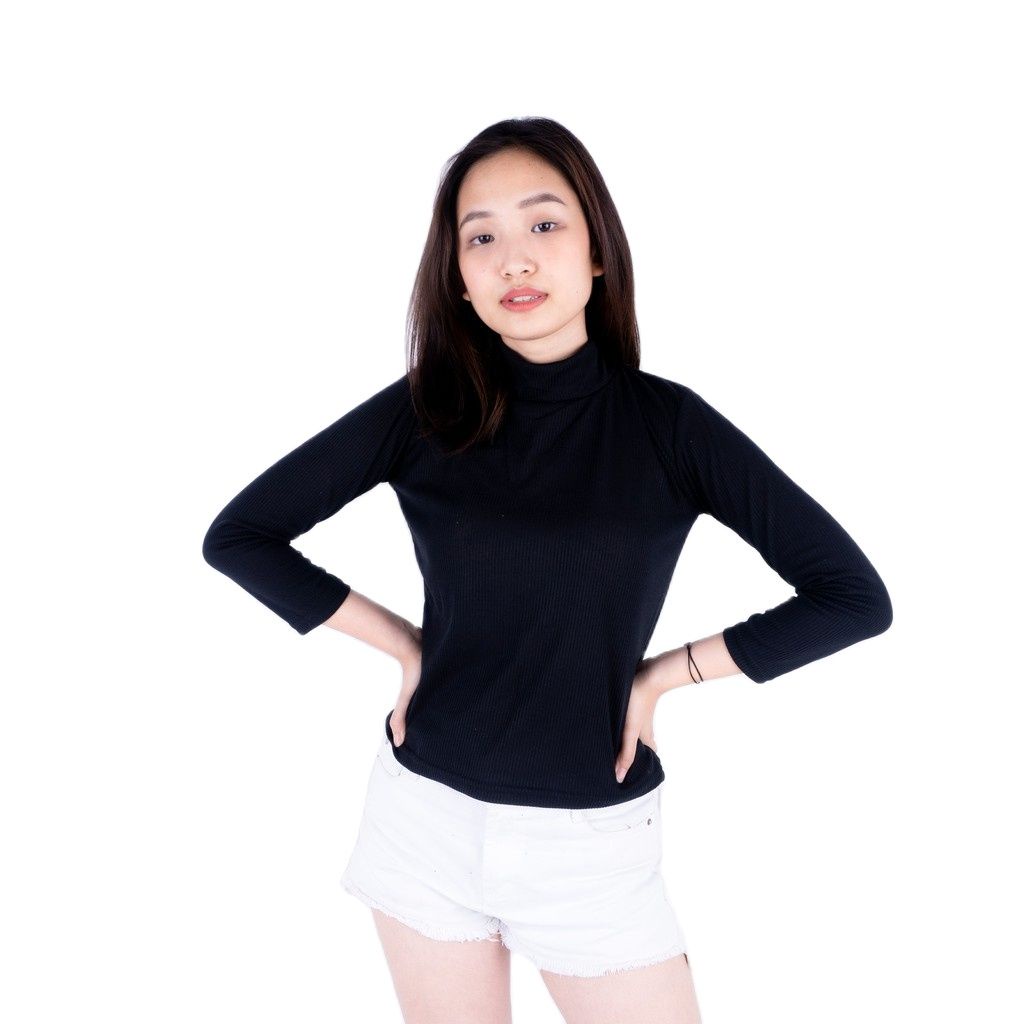 ZASKIYA - Turtle Neck Yoora | Daisy Turtleneck Atasan Wanita Baju RIB Korean Style