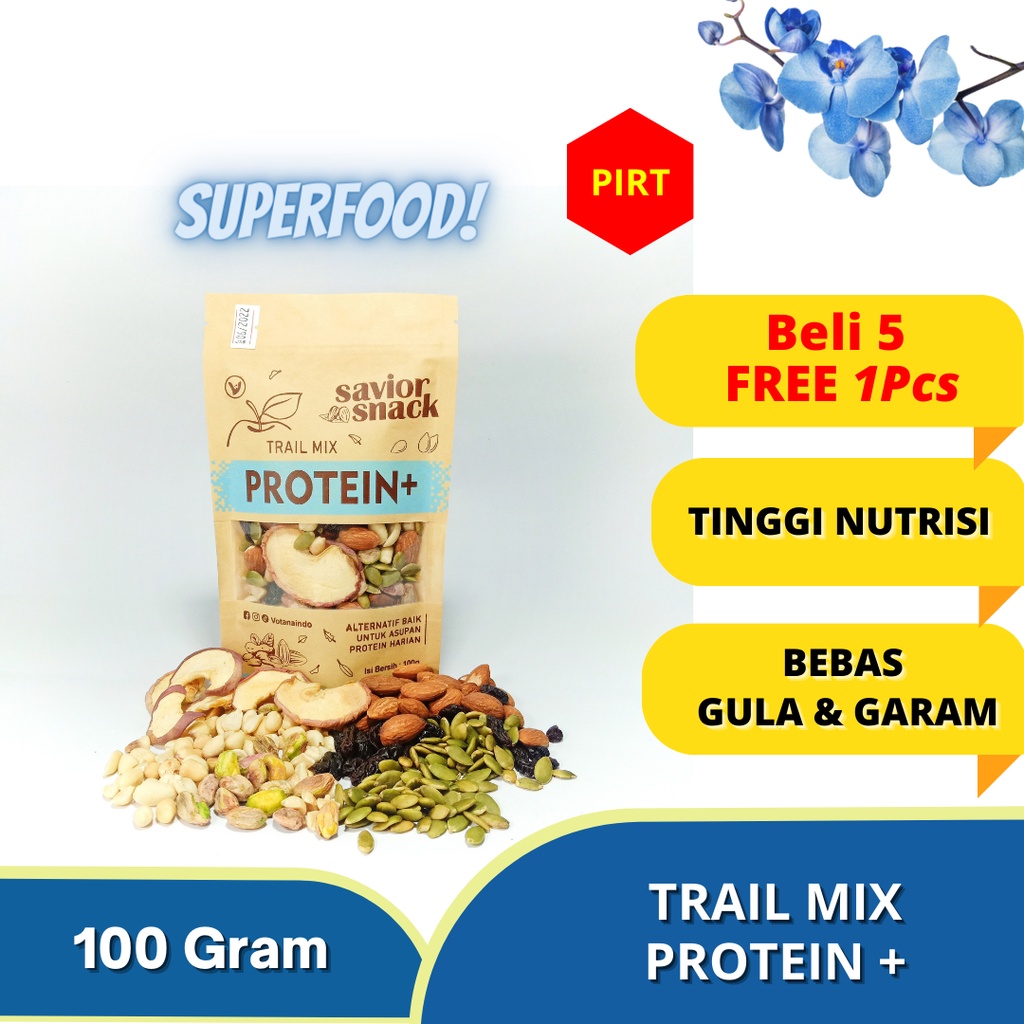 MAKANAN SEHAT TANPA GULA & GARAM SUPLEMEN CEMILAN ALAMI TINGGI NUTRISI SAVIOR SNACK PROTEIN+ TRAIL M