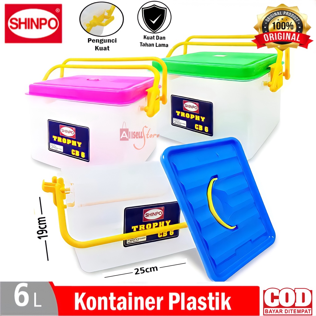 ( BISA COD ) PROMO SHINPO SIP-121 TROPHY CB 6 LITER KONTAINER PENYIMPANAN JINJING MULTIFUNGSI / KOTAK PENYIMPANAN SERBAGUNA 6 LITER / KOTAK DONAT KONTAINTER BOX PENGUNCI SEAL DAN VACUUM PARSEL