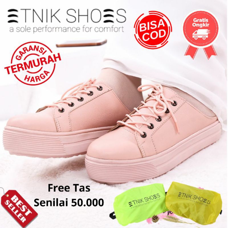 Sepatu Sneakers Selop Wanita wedges Aqilla by Etnikshoes original