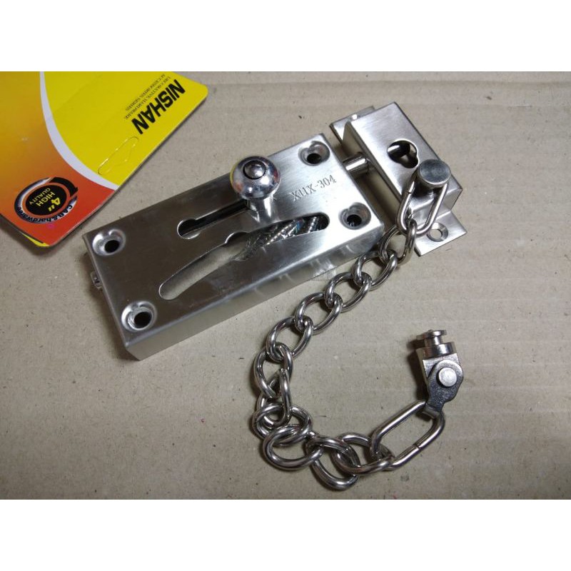 GRENDEL RANTAI STAINLESS STEEL NISHAN/GRENDEL PINTU GESER SLOT SELOT MURAHHH