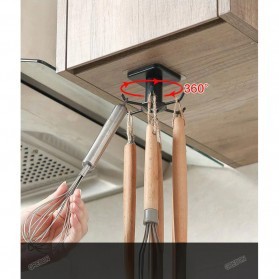 Gantungan Putar Dapur Multifungsi Serbaguna Peralatan Kunci Kamar Mandi Ruang Tamu Dapur 6 Hook Hanger Strong Adhesive Hook Black Gray Pink Green Blue Orange