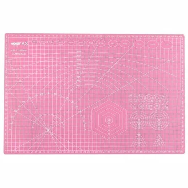 Cutting Mat PVC / Alas Potong CM-A3 Hijau Pink Self Healing Double Side