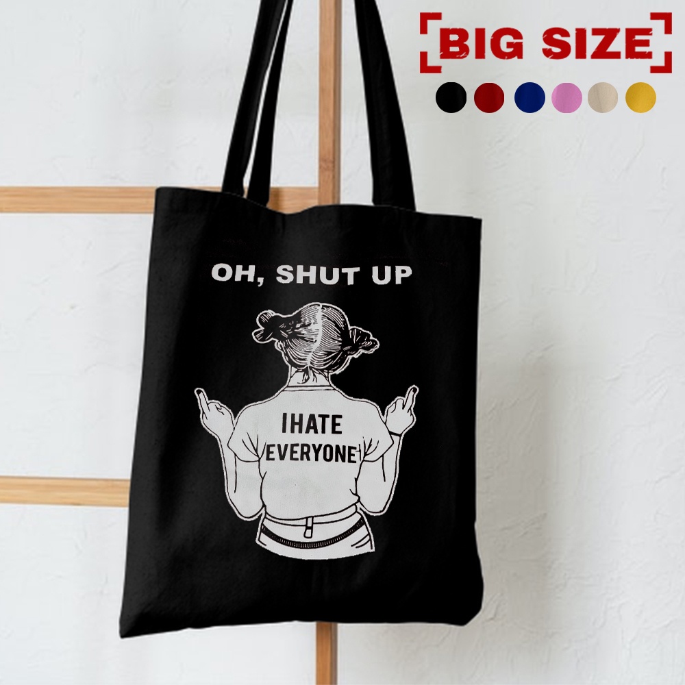 2021 TOTE TERBARU RESLETING TOTEBAG KPOP / TOTE BAG KPOP / KOREA / GOT7 / SEVENTEEN/ IKON/ ANIMAL / ICE CREAM TOTE UKURAN BESAR RESLETING KANVAS WARNA HITAM MARUN NAVY KREM