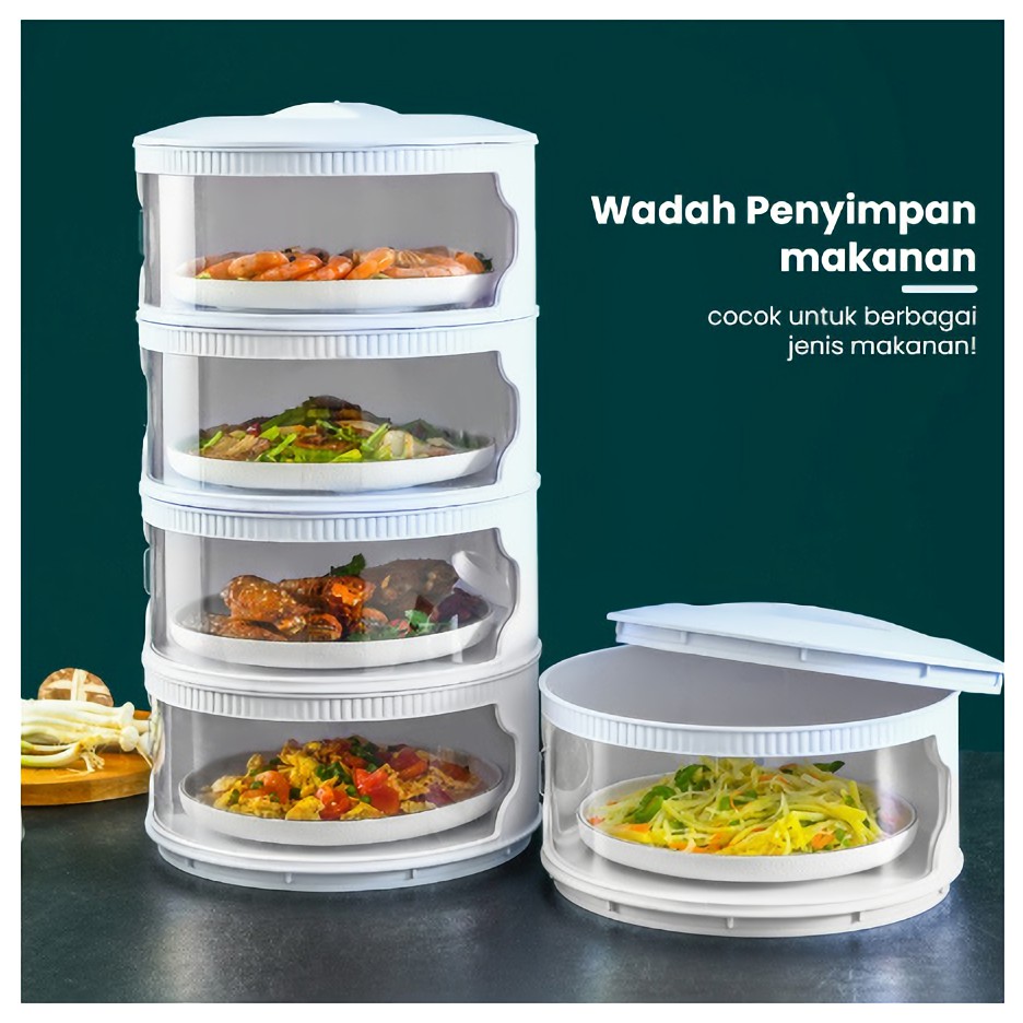 Tudung Saji 5 Susun Lebih Tebal Tempat Penyimpan Makanan Food Storage Cover Rak Penyimpanan Makanan Modern Food Grade 4 Susun Penyimpan Sayur Sudah Rakit Siap Digunakan Tutup Cover