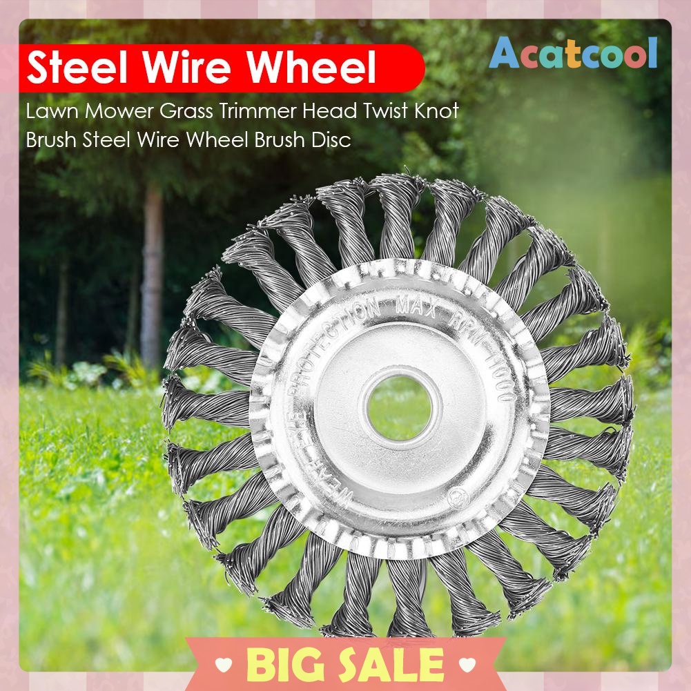 Lawn Mower Grass Trimmer Head Twist Knot Brush Steel Wire Wheel Brush Disc