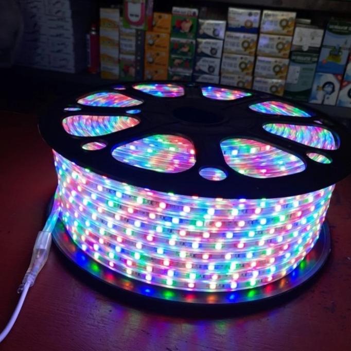 Lampu LED strip RGB selang 100 METER SMD 5050 220v RGB 100M WATERPROOF