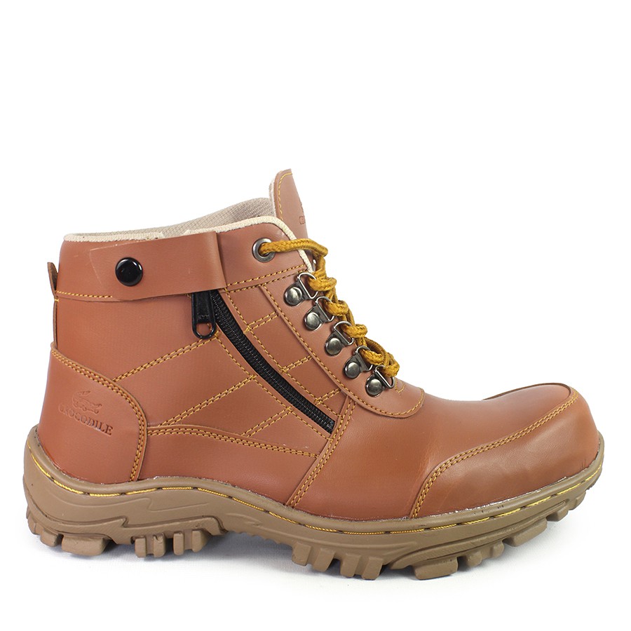 Sepatu Safety Boots Crocodile Zipper Morisey resleting kerja murah Grosir